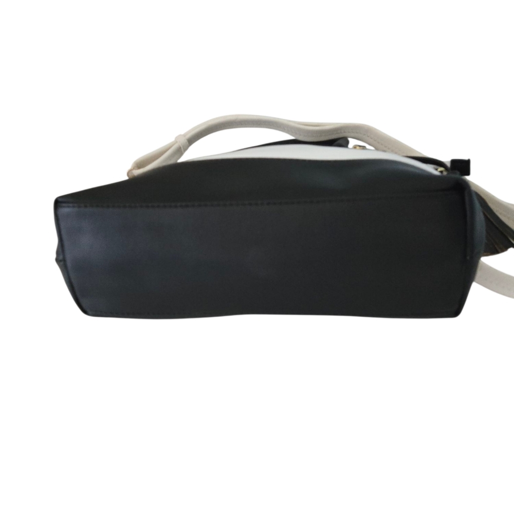 Stone Mountain Accessories White and Black Satchel with Tassel - Picture 5 of 11